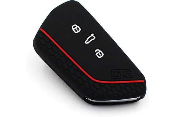CYK www. CoverYourKey .de Coque de Protection en Silicone VF élegance et Sécurité pour Clés de Voiture à 3 Bouton (Noir/Rouge)
