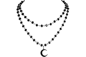 Moguri® Gotycki naszyjnik z księżycem w stylu boho, Y2k, gwiazdy, słońce, gotycki, naszyjnik na Halloween, Boże Narodzenie, prezent dla kobiet