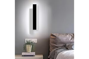 niuniaj 10W Wandlampe Innen,LED Wandleuchte Innen,40CM Lange Wandleuchte Inne,kaltweiß 6000K,Wandlampe Design Schwarz Weiße für Wohnzimmer, Schlafzimmer, Treppenhaus, Arbeitszimmer