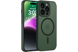 ORDA Magnetisch Hülle für iPhone 14 Pro 6,1 Zoll Kompatibel mit MagSafe, Transluzente Matt Rückseite Dünn Kameraschutz Stoßfest Handyhülle für iPhone 14 Pro (Grün)