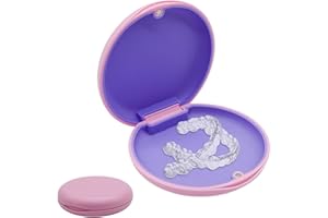 HALIT Retainer Case, 1 Pcs Denture Box, Magnetic Closure Portable Aligner Case, Pink Anti-Slip Design Denture Case for Retainers and Small Accessories,Disassembly of Oral Care