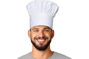 MFAZ Morefaz Ltd Set grembiule bianco nero + cappello da chef tasca barbecue catering cuoco cucina grembiule