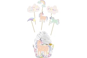 Folat 68303 Set di decorazioni per cupcake Unicorns & Rainbows - 12 pezzi