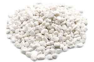 ORATIC Piedras Decorativas Jardin de marmolina Blanca Naturales. Grava Jardin para Decoracion Exterior para Plantas de Interior o Relleno de jarrones Decorativos Modernos. (500gr)