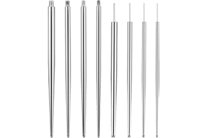 AOZUO 8 sztuk narzędzi do piercingu, stożek, wymienne igły, bez gwintu, wkręcane, narzędzie pomocnicze do nosa, pępka, wargi, brwi, ucha, chrząstki, ciała, stretchin
