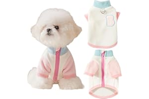 Yaopelky Felpa per cani piccoli e gatti, con anello D, morbido pile, autunno/inverno (colore: bianco)