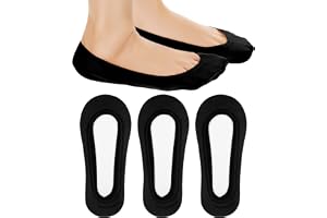JJUNW 6 stycken ballerina strumpor dam, dam ventilerande fötter, osynliga sneakers strumpor halkfria platta strumpor läcker i