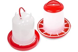 Anjing Automatic Chicken Feeder 3 kg and Chicken Drinker 3 L, Feeder Chicken and Drinker Set for Chicken Food, Automatic Water Drinking, Chicken Feeding Trough Set, Accessories Breeding, Farming