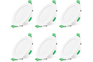 ALUSSO Spot LED Encastrable, Spot Encastrable 230V 7W,3000K Blanc Neutre 4000K Blanc Froid 6500K Réglable, Diamètre 85 mm, spot salle de bain IP44,Lot de 6 Rond Blanc
