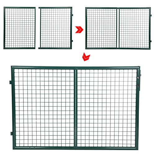 Songmics Doppeltor Gartentür Gartentor Inkl. Schloss und 3 Schlüssel 100 x 320 cm GGD300G - 6