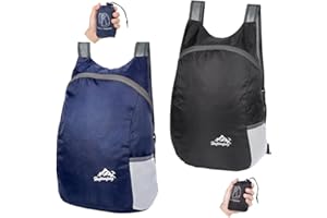 Feibmir 2 Ultra Lightweight Foldable Backpacks,Water Resistant Hiking Daypacks,Packable Rucksacks for Men Women Kids Travelling Outdoor Camping Climbing Cycling Walking