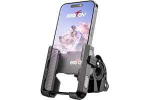 Grefay Cykeltelefonhållare 【1S snabb demontering】 Motorcykeltelefonhållare med 2 Portar med 360 Rotation Utomhusstyre Telefonhållare för Landsvägscykel MTB Scooter för 4.0-7.0