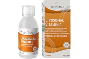 ‎BANDINI Bandini® Płynna liposomalna witamina C BANDINI PHARMA, suplement diety 1000 mg, wysoka dawka i wchłanianie, wysoka biodostępność, przeciwutleniacz, bez GMO, 250 ml z nasadką dozującą