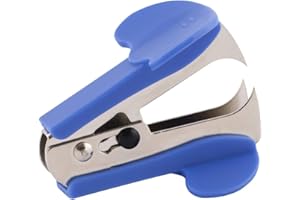 D.RECT, Détache-agrafes en Métal, Avec Support, Pour une Utilisation Quotidienne au Bureau et à la Maison, Forme Ergonomique, Bleu Petit