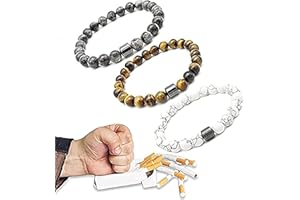 Zooarts 3/6Pcs Anti Anxiety Bracelet,Smoking Cessation Bracelet,Magnet Anti Smoke Bracelet,Smoking Anti-Anxiety Bracelet for Men and Wome,Helps Relief, Anxiety, Frustration,Irritability