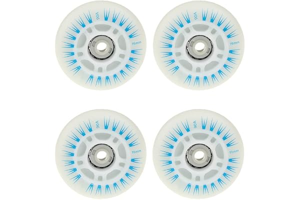 CENPEK Lot de 4 roues de patins à roulettes en ligne avec DEL, roues lumineuses durables et lumineuses pour glissement, 70 mm, bleu