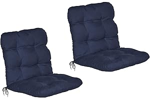 ‎BEAUTISSU Beautissu 2er Set Niedriglehner Auflagen Set Flair NL Stuhlauflage 100x50x8cm Sitzkissen Niederlehner Gartenstühle Sitzauflagen Stuhlkissen Dunkelblau