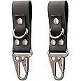 diodrio EDC Leather Strap Keychain Holder Belt Loop, Heavy Duty Belt Clip Key Fob Holder for Men, Key Ring on Belt, Solid Key Clip Key Chain, Full Grain Leather, EDC Gear Essentials. 2 per Pack.