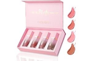 HERBENJOY Cream Blush Set 4 Colors Soft Blushers For Cheeks Make Up Skin Tint Liquid Blush For Mature Skin,Lightweight Breathable Feel,Dewy Finish Smudgeproof (SET B)