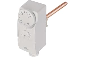 EMOS - termostato meccanico con sonda a immersione - manuale, cablato - riscaldamento/raffreddamento - intervallo temperatura 0-90 °C - misurazione invasiva - 230 V, 16 A/4 A - bianco