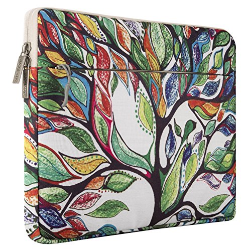 MOSISO Canvas Gewebe Laptop Hülle Sleeve Tasche für 13-13.3 Zoll MacBook Pro, MacBook Air, Notebook Computer, Liebe Baum