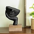 Ellementry Restive Face Ecomix Sculpture - Black| Home Decor Showpiece Figurines Gifts for Living Room, Bedroom & Table Top Decoration Accessories, Decorative Gifting Item for Any Occasion