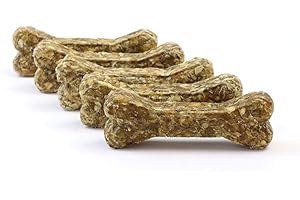 DOGBOSS Huesos masticables Ingredientes 100% Naturales, recomendados para Cachorros de más de 16 semanas y para Perros Mayores, Diferentes tamaños y sabores (5 Huesos con Rumen, 12 cm)
