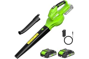 SEYVUM Soffiatore a Batteria con 2×2.0Ah，20V Soffiatore per foglie,ventola per foglie,leggero solo 1,4 kg,Leaf Blower 3 marce,interruttore turbo Max15000 giri/min,portata d'aria 120 km/h