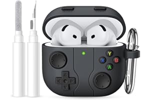 Ouwegaga Etui kompatybilne z Apple AirPods 4 2024 z zestawem do czyszczenia, klasyczne wzornictwo, odporne na uderzenia etui AirPods 4, kompatybilne z AirPods 4. generacji, etui z karabińczykiem