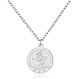 Philip Jones Men's Stainless Steel St Christopher Necklace