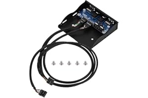 ‎KAFUTY USB2.0 HD-AUDIO Floppy Front Platte 3.5'' 9Pin zu 2 USB2.0 Schnittstelle mit Mikrofon und Plug and Play Benötigt Keine Stromversorgung, Robuste Metallkonstruktion Unterstützt HD-AUDIO usw.(schwarz)