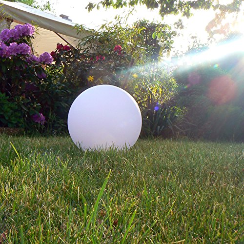 Kabellose LED Kugellampe, 30cm Kugel-Dekoleuchte mit Farbwechsel und Fernbedienung – Gartenleuchte, Kugelleuchte, Schwimmleuchte – hängend, stehend, schwimmend – wasserdicht für Haus und Garten - 8