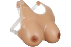 Vollence Réaliste Faux Seins Poitrine en Silicone avec Sangles Réglables pour Prothèses de Mastectomie Soutien-Gorge Pads