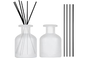 2 stycken 150 ml diffusorflaskor i glas, doftdiffusor, diffusorflaskor, med 10 pinnar, för rumsparfym och aromaterapi, för he