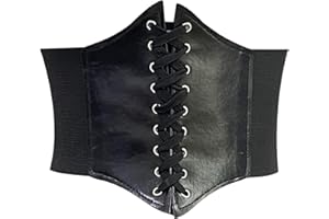 Jiamaohua Corset Waist Belt for Women Wide Lace-up Corset Belts Retro Elastic Tied Waspie Belt for Cosplay Halloween Theme Party