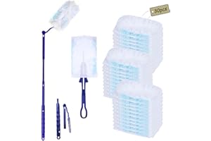 FYZSJWL 30 Stück Staubmagnet Staubwedel,Reinigungsstaub Staubtuch Nachfüllung,Mikrofaser Staubwischer,Staubwedel,mit 1 Griff, 1 Teleskopstange, zum Reinigen von Staub, Schmutz, Autos