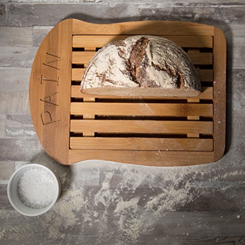 Levivo Brotschneidebrett aus Bambus mit abnehmbarem Krümelgitter - 7