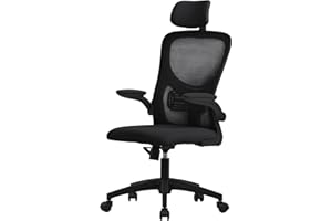 ML DESIGN MODERN LIVING Ergonomiczne krzeslo biurowe ML-Design, czarne, wykonane z siatki, krzeslo do biurka z regulowanym zaglówkiem, podlokietnikami, podparciem ledzwiowym, krzeslo komputerowe z bujania, fotel gamingowy