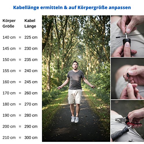 JUNIMO – Profi Springseil für Sport & Fitness & Bonus PDF Trainingshandbuch – perfekt für Boxen, Crossfit, MMA, WOD - 7