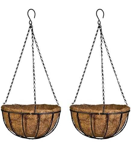 2er-Set Hängekörbe-Halterungen Aus Schmiedeeisen – Dekorative Wandhaken Für Blumentöpfe, Vogelfutterhaus & Laternen – Matt Schwarz, 32 Cm