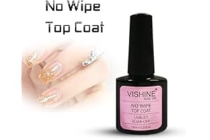 Vishine No Wipe No Cleaning UV/LED Top Coat Gel Nail Polish Long Lasting Nail Art Manicure, 10ml