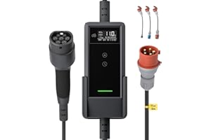 dé Wallbox 11kW [Trifase| 6m| 6-16A] con Set Adattatore Traveller, Cavo Ricarica Auto Elettrica Tipo 2, Stazione Carichino Auto elettrica Mobile Compatibile con Model Y, Model 3 e Altri EV/PHEV