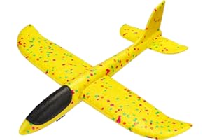 Sirecal Glider Planes Toy - Boys Toys 3-12 Years Old Foam Throwing Airplane Toys, Outdoor Garden Toys Aeroplane Toys for Kids Girls Birthday Gifts，Yellow