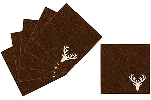 Nordstern Set di 6 sottobicchieri in feltro "cervo" marrone – 10 x 10 cm