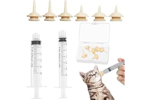 COYUN 8 Pcs Haustier Fütterung Silikon Nippel, katzenmilch Aufzuchtflasche für undewelpen Kitten, mit Spritzen, Plastikspritze, Futterspritzen Kleintiere, für Welpen Hund Katze oder andere Haustiere