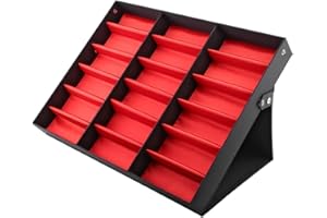 Salmue 18 Verres de Lunettes de Soleil montés Stand, boîte de Rangement de Lunettes, boîte d'organisateur de Bijoux