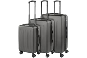 SKPAT - Valigie ABS a 4 ruote - Set valigie da viaggio 3 pzs - Valigia grande, valigia media e valigia cabina - Set valigie da viaggio robuste e leggere con lucchetto 175100