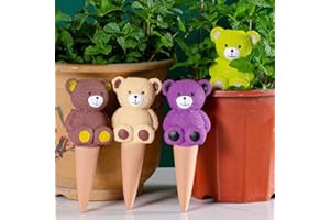 SilverChry Oyas a Planter Terre Cuite, Distributeur Eau Plante 4Pcs, Pointes Auto-arrosantes en Terre Cuite, Globes Arrosage Automatique Interieur pour Plante, cônes d'argile- Arrosage Plante Vacances