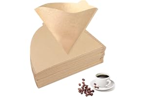 FUYOAL 100 PCS Coffee Filter Papers, Paper Coffee Filters Compatible with V60 Size 02 Disposable Unbleached Cone Filter Paper for Pour Over and Drip Coffee Maker (1-4 Cups)