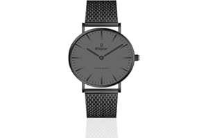 Weayege Damen Uhren Analog Quarz Edelstahl Wasserdicht Mesh Ultradünne,Armbanduhr aus Edelstahl mit verstellbarem Mesh-Armband,Damen Uhren Lederband Luxus Quarzuhren Mode Kreative